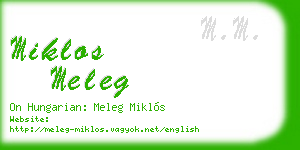 miklos meleg business card